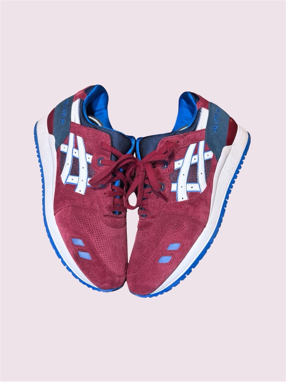 Asics Gel Lyte III - Burgandy Navy Blue Size 12 Mens